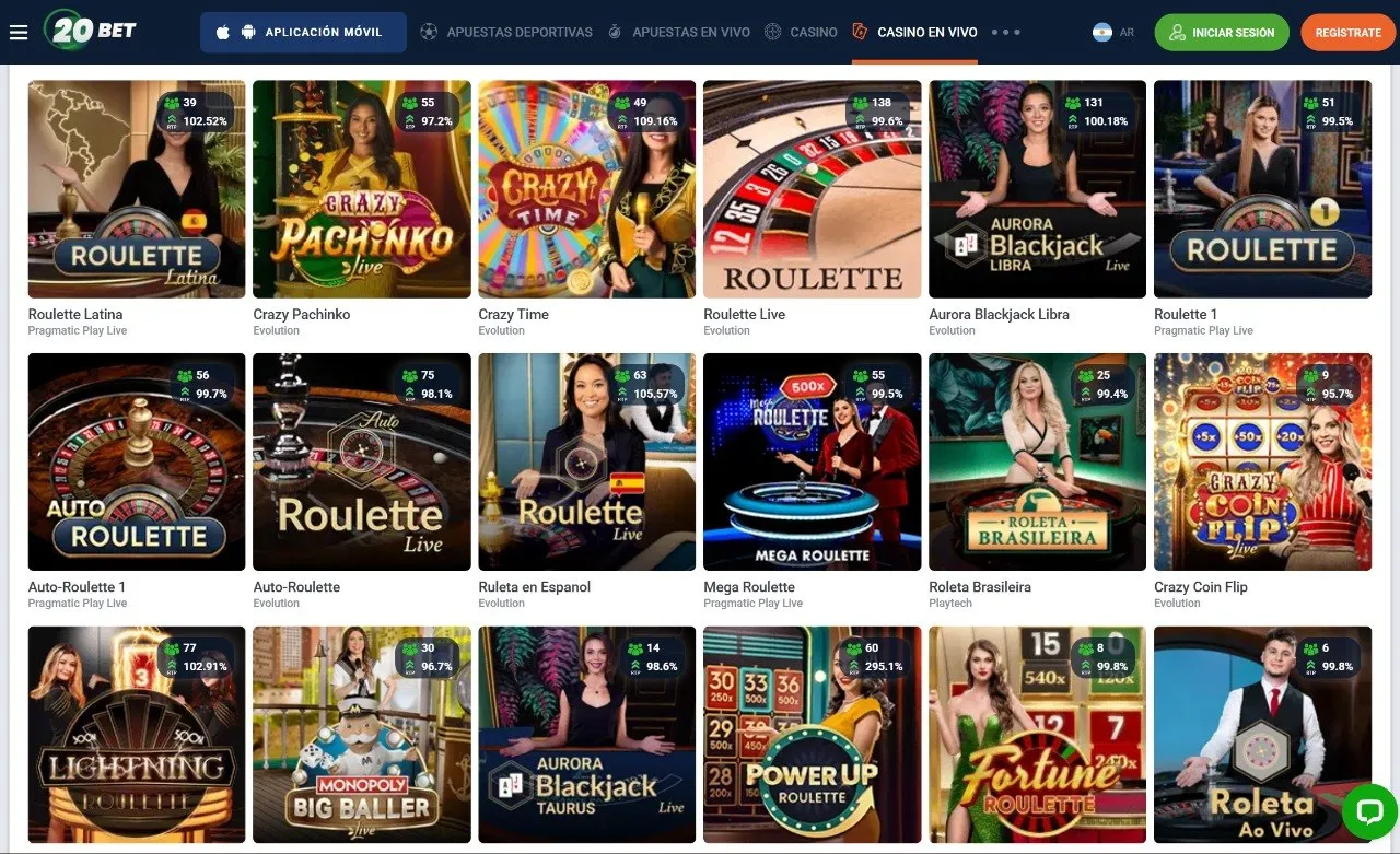 Blackjack, ruleta y casino en vivo